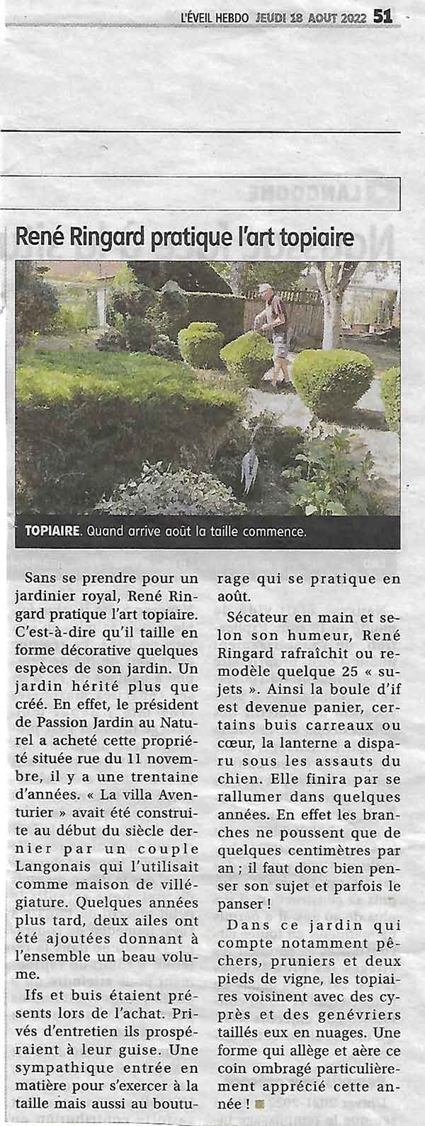 L'Eveil Hebdo du 18 août 2022 -