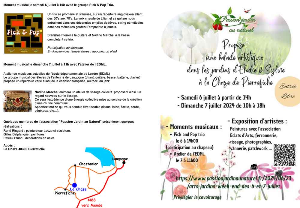 Manifestation des 6 et 7 juillet 2024 - Flyer Arts & Jardin La Chaze-3