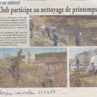 Article de La Lozère Nouvelle en date du 23/03/17 - Nettoyage de Printemps