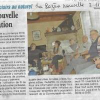 Article de La Lozère Nouvelle en date du 3/11/16 - Une nouvelle Association sur Langogne