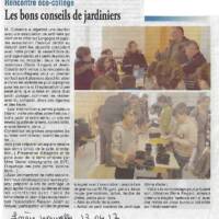 Article de La Lozère Nouvelle en date du 13/04/17 - Les bons conseils de jardiniers au Collège St-Pierre / St-Paul de Langogne