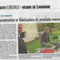 Article de La Lozère Nouvelle en date du 31/05/17 - Atelier Purins