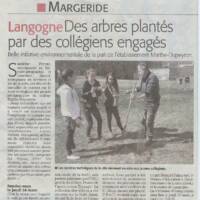 Article du Midi-Libre du 27/03/2017 sur l'accompagnement à planter des arbres