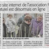 Article du Midi Libre en date du 04/09/17 - Mise en ligne site "Passionjardinaunaturel"
