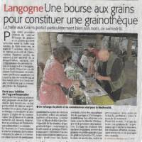 Article du Midi Libre en date du 171017 consacré à Grainothéque unique sur Langogne