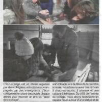 Article de La Lozère Nouvelle en date du 11 avril 2019, où il est question des élèves du collège St-Pierre/St-Paul