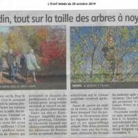 Article de L'Eveil hebdo en date du 30 octobre 2019 - Taille des arbres à Noyau à Pradelles