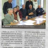 Article de L'Eveil hebdo en date du 16 octobre 2019 - relatif à l'élection de notre nouveau Bureau en date du 05 octobre