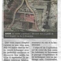Article de L'Eveil Hebdo en date du 09 septembre 2020 consacré à l'ouverture annuelle des jardins avec le CPIE