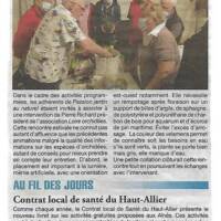 Article de La Lozère Nouvelle en date du 01 octobre 2020 consacré à la conférence de Pierre Richard du 13 août