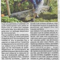 Article de La Lozère Nouvelle en date du 22 octobre 2020 qui revient sur le jardin de René dans lae cadre de l'oipération "Bienvenue dans mon jardin"