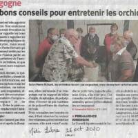 Article du Midi Libre en date du 26 octobre 2020 consacré à la conférence de Pierre Richard sur les Orchidées