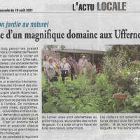 Article de La Lozère Nouvelle en date du 19 août 2021 - Article qui revient sur notre sortie au dessus de Pradelles dans un jardin magnifique