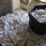 Visite à Ambert du 24 juin - Le moulin à papier Richard de Bas - Les chiffons découpés