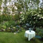 Ouverture de nos jardins des 17 & 18 juin 2023 - Le Jardin de Marie-France - Le bassin central en contrebas de la véranda