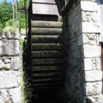 Visite à Ambert du 24 juin - Le moulin à papier Richard de Bas - La roue métallique du moulin de Toulouze
