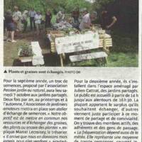 Article de La Lozère Nouvelle en date du 05 octobre 2023 - consacré au troc de plants, graines et plantes d'automne du samedi 07 octobre