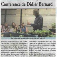 Parution de La Lozère Nouvelle en date du 03 juin 2022 relative à la conférence animée par Didier Bernard du 3 juin 2022 sur les Chrysanthèmes