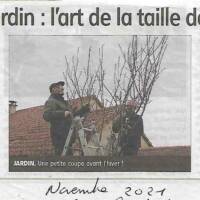 Parution de La Lozère Nouvelle en date du 11 novembre 2021 relative à la taille des arbres à noyaux en date du 11 novembre qui s'est tenue chez Claude et Anne-Marie Pierre