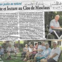 Parution de La Lozère Nouvelle en date du 16 juillet 2019 relative à la sortie faite chez Béatrice Tardieu à Arlempdes le dimanche 14 juillet 2019