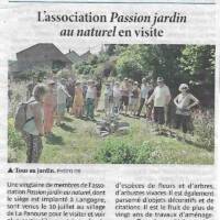 Parution de La Lozère Nouvelle en date du 27 juillet 2023 relative à la sortie faite au village de La Panouse le 10 juillet 2023