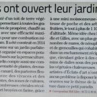 Parution du Midi Libre en date du 18 juillet 2024 relatif à la manifestation du WE précédent "Arts & Jardins" au hameau de "la Chaze"